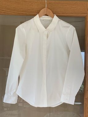 Patrice Stretch Poplin Blouse Pearl White